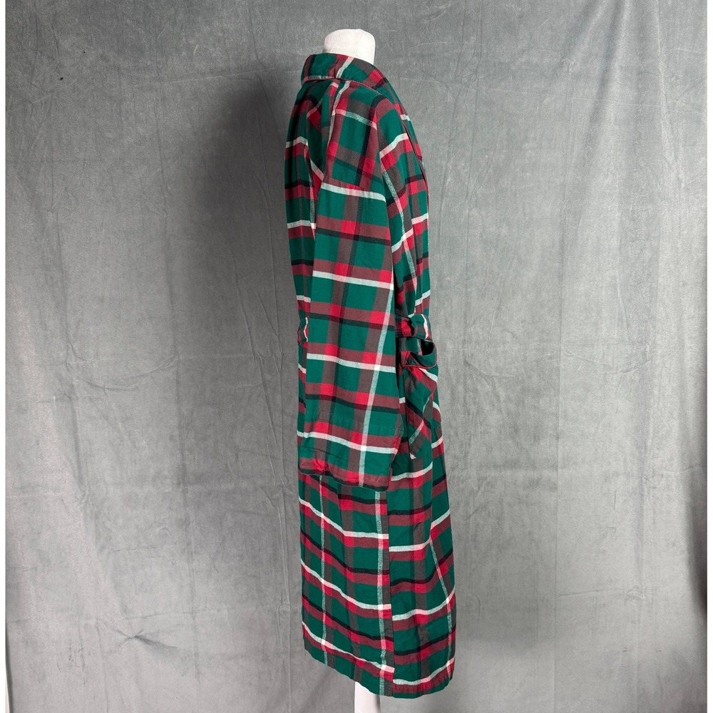Vintage Victoria's Secret Gold Label Green Red Plaid Cotton Robe P/S Academia - Picture 8 of 16